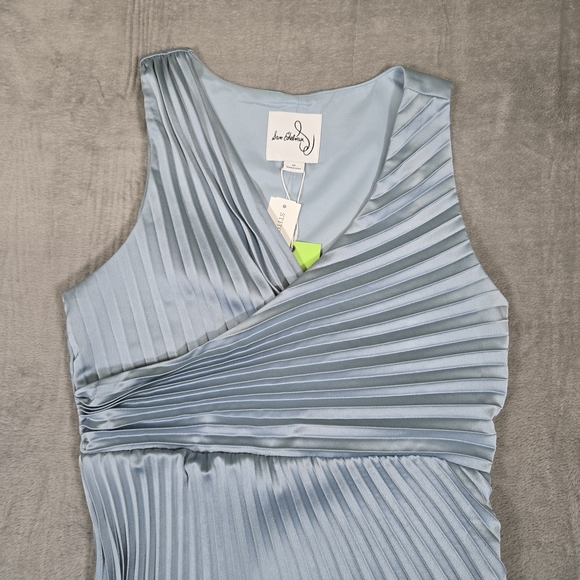 Sam Edelman Asymmetrical Blue Pleated Dress - Picture 9 of 12